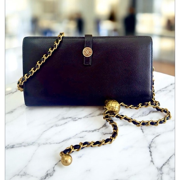 Chanel Classic Black Leather Wallet